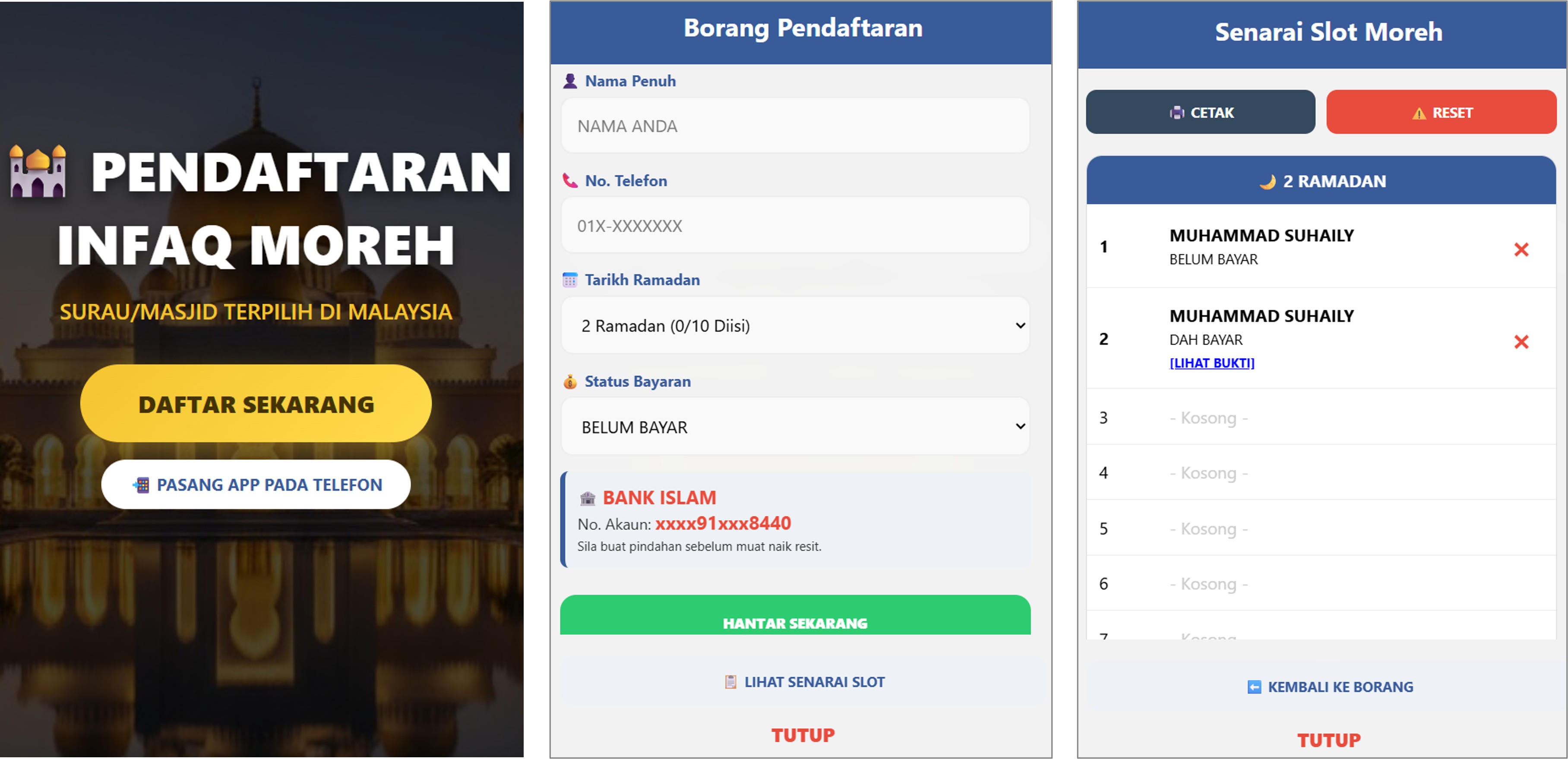 Paparan Sistem Infaq